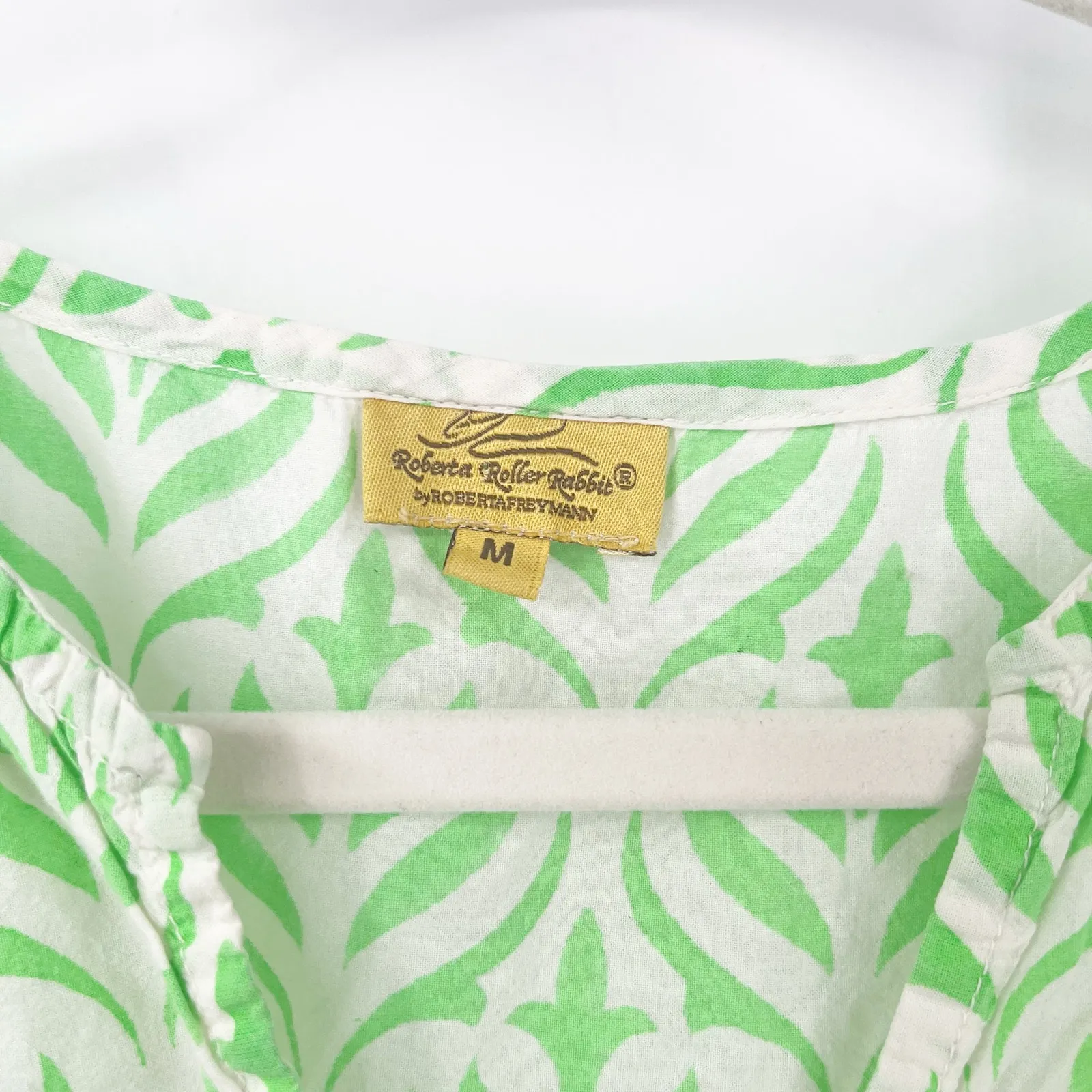 Roberta Roller Rabbit Womens Boho Eyelet Long‎ Sleeve Tunic Top Swim Coverup M - Image 6