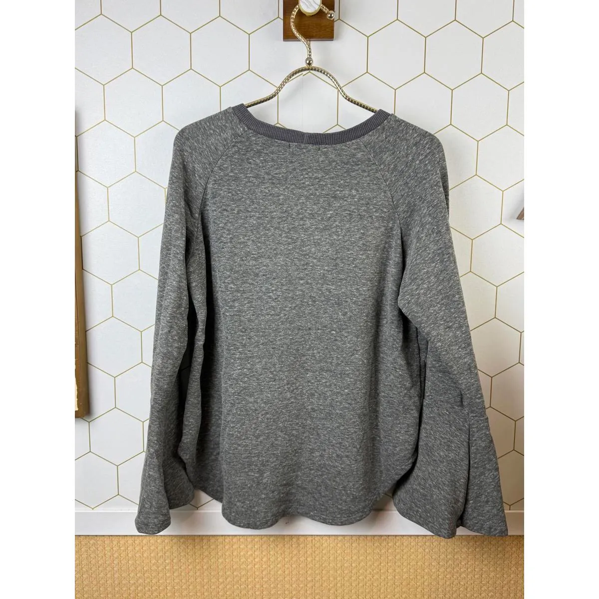 LNA Gray Heathered Trumpet Sleeve Pallenberg Sweatshirt - Size - Small - Image 2