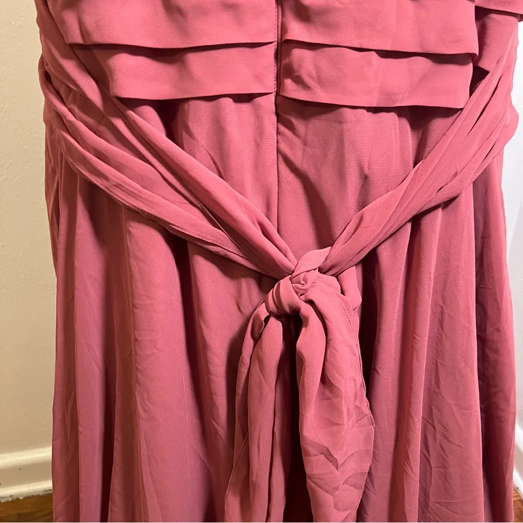 Azazie Nelly Chiffon Bridesmaid Dress Merlot A26 - Image 10