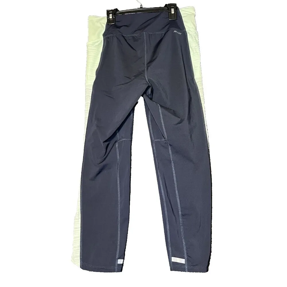 New Balance Dry Cropped Leggings Womens Size Medium Blue Green Sheer Athletic NB - Image 2
