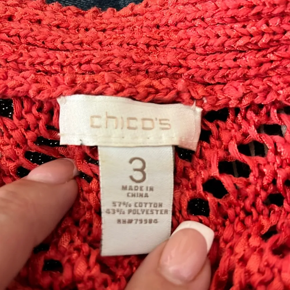 Chico’s Open Knit short sleeve sweater - Image 2