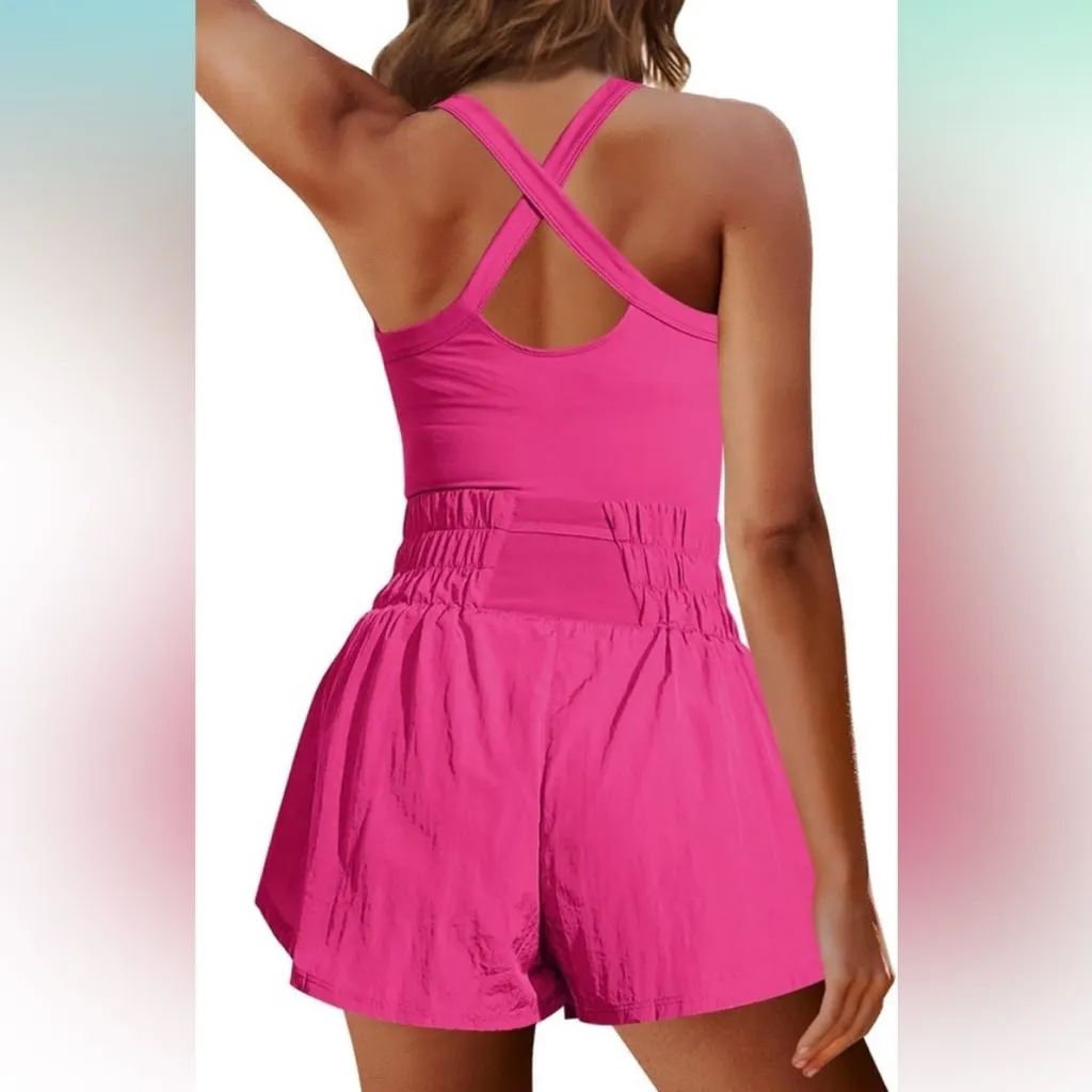 Gianni Bini one piece skort runsie romper hot pink size‎ small - Image 2