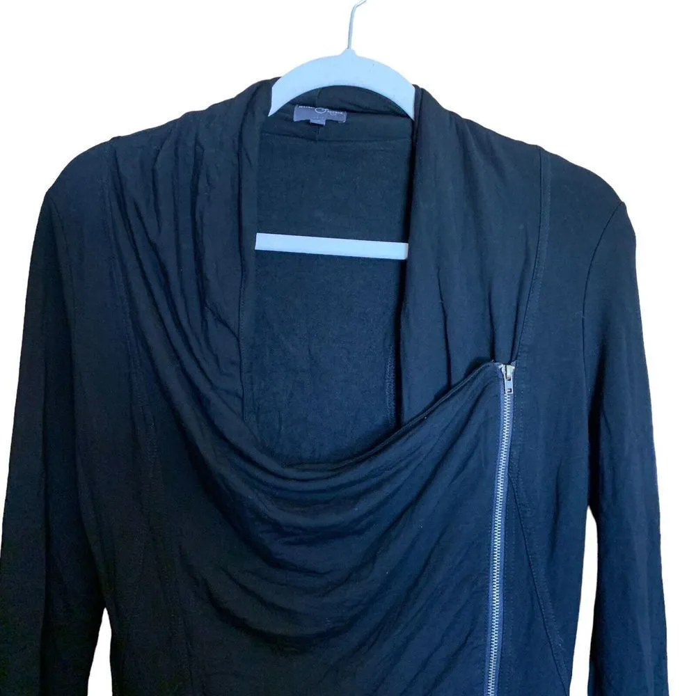 Market & Spruce Womens Size Small Black Zipper Sweater Long Sleeve Jacket - Image 2