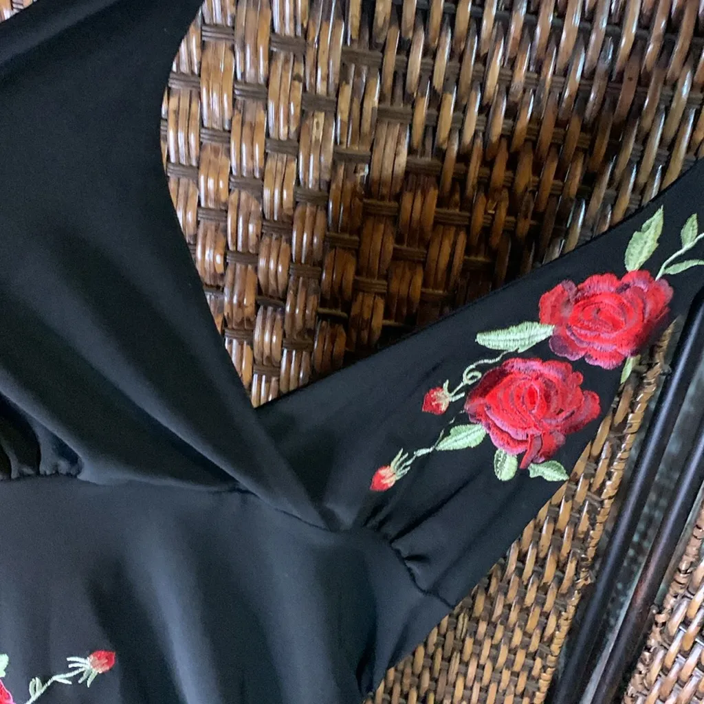 Vintage 90’s Y2K Halter Dress with Appliqué by Body Central Size M - Image 3