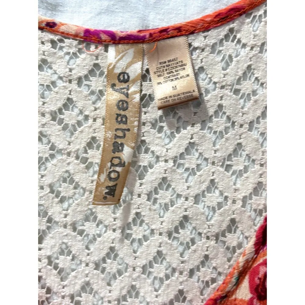 EYESHADOW Women's Orange Paisley Print Hi-Low Sundress Sz M - Image 4