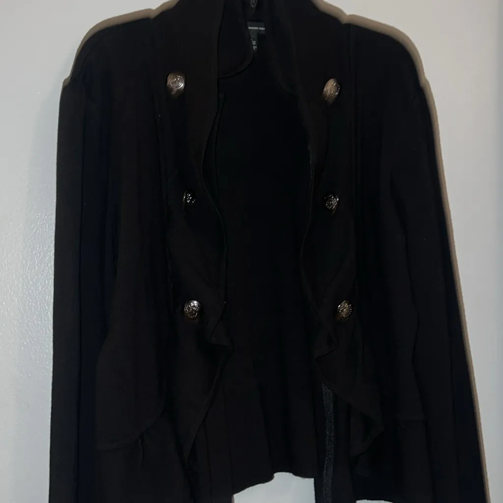 Like New INC Open Cardigan Sweater Black Color W/ Big decorative buttons Size XL - Image 2