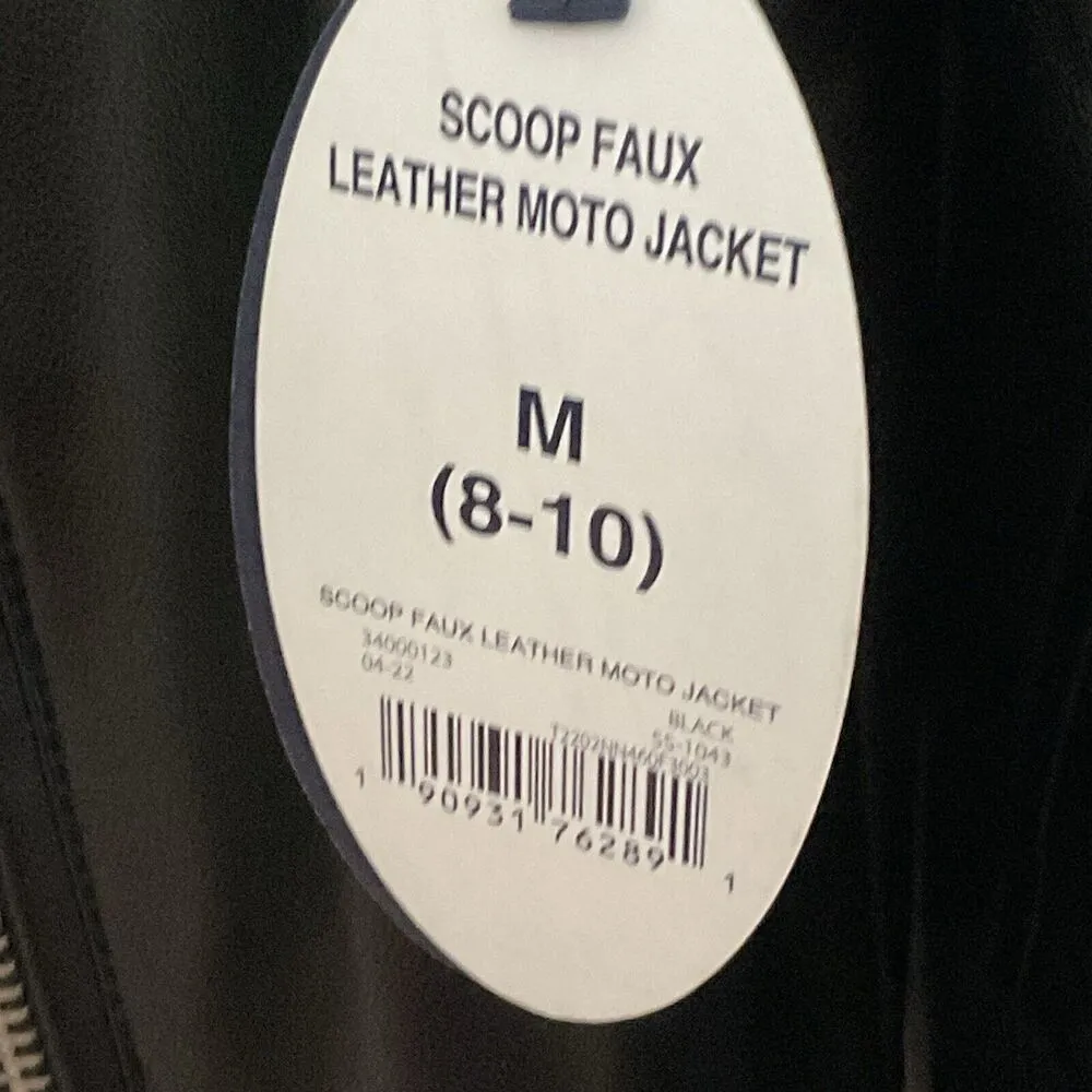 Scoop Women's Faux Leather Moto Jacket Size Medium 8 - Image 8