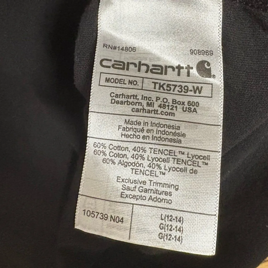 Carhartt Black V Neck Tee Size‎ Large - Image 5