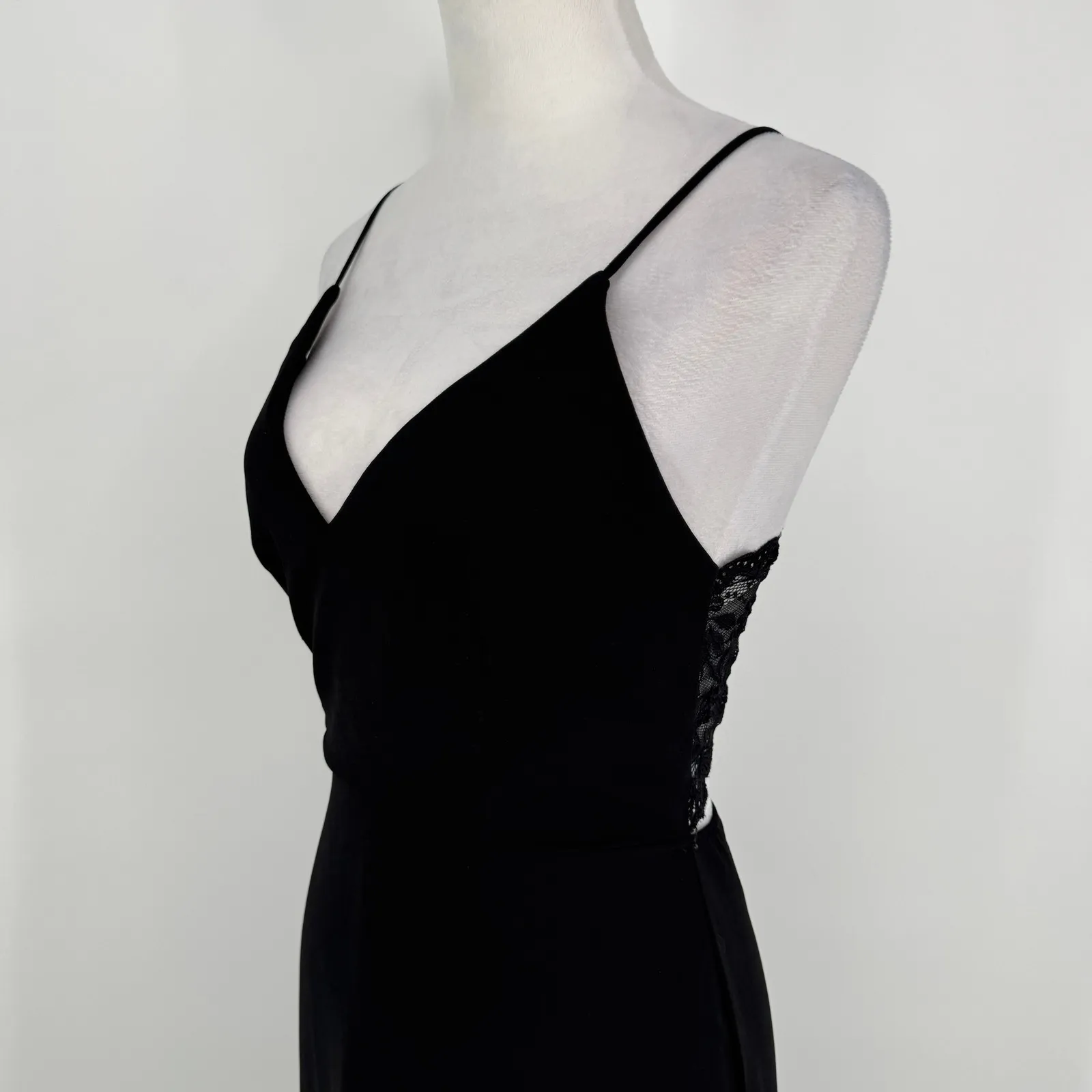 Lulus Story of a Starry Night Backless Lace Maxi Dress Size Small Black Formal - Image 9