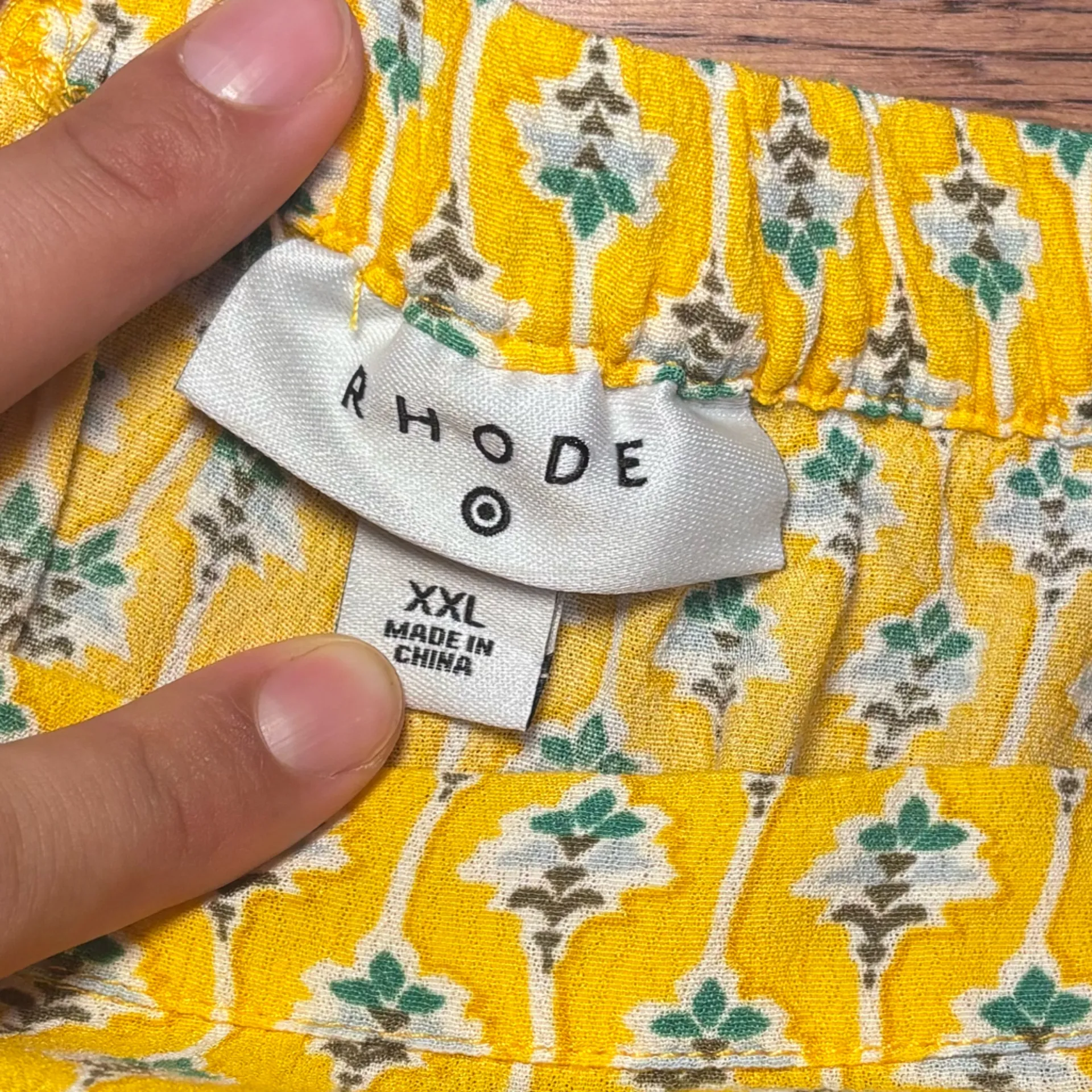 RHODE Target Yellow Patterned Midi Skirt Size XXL - Image 2
