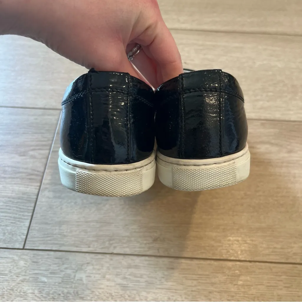 Lanvin Women’s Black Patent Leather Sneaker Loafers Slip On Size 37/6 US - Image 5