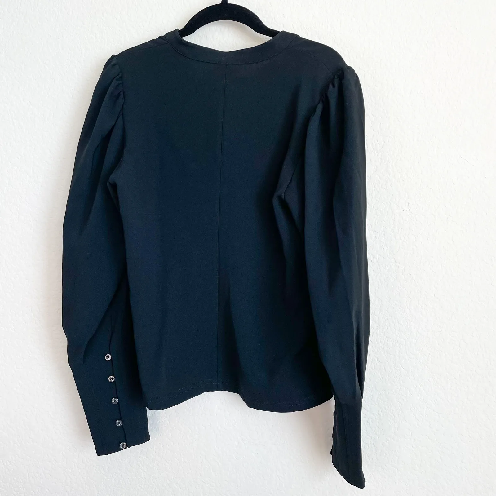 ALC Black Button Front Puff Sleeve Tophe - Image 7
