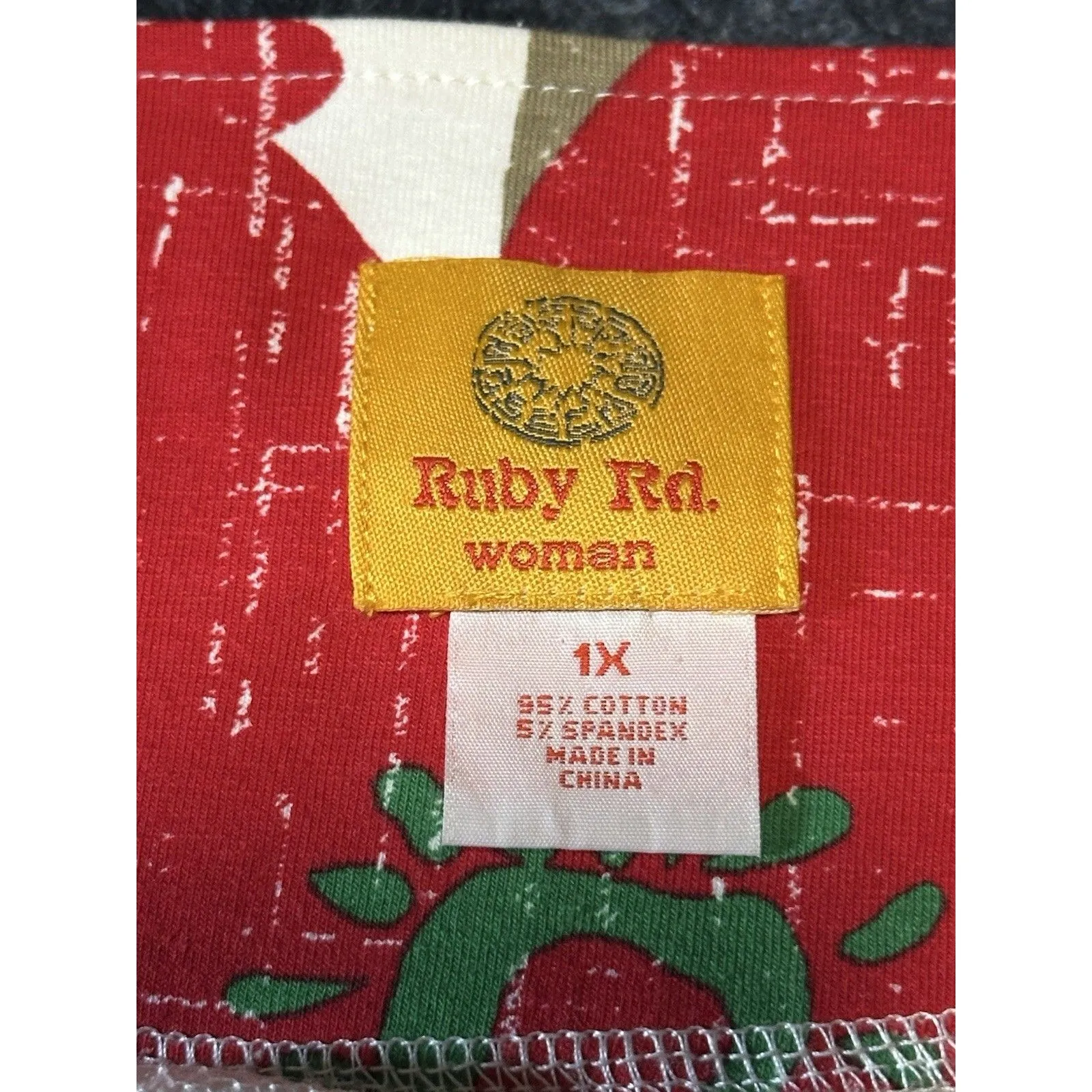 Ruby Rd. Women's Multicolor Floral Abstract Button Up Top Size 1X - Image 3