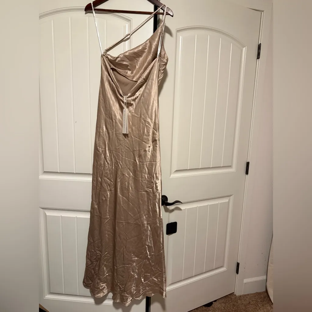 NWT Shona Joy La Lune Elegant One-Shoulder Cream Dress - Image 6