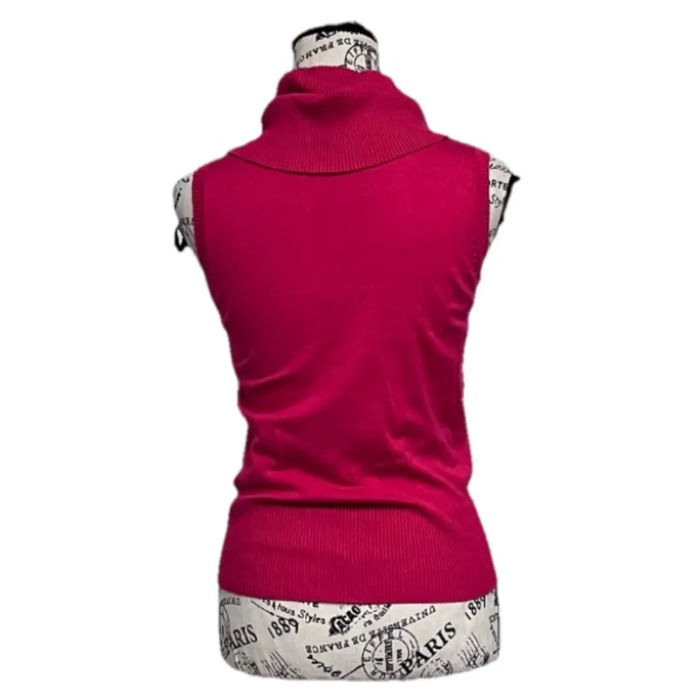 Jeanne Pierre Pink Mock Neck Sleeveless Knit Top S | Vintage Preppy Y2K Coastal - Image 5