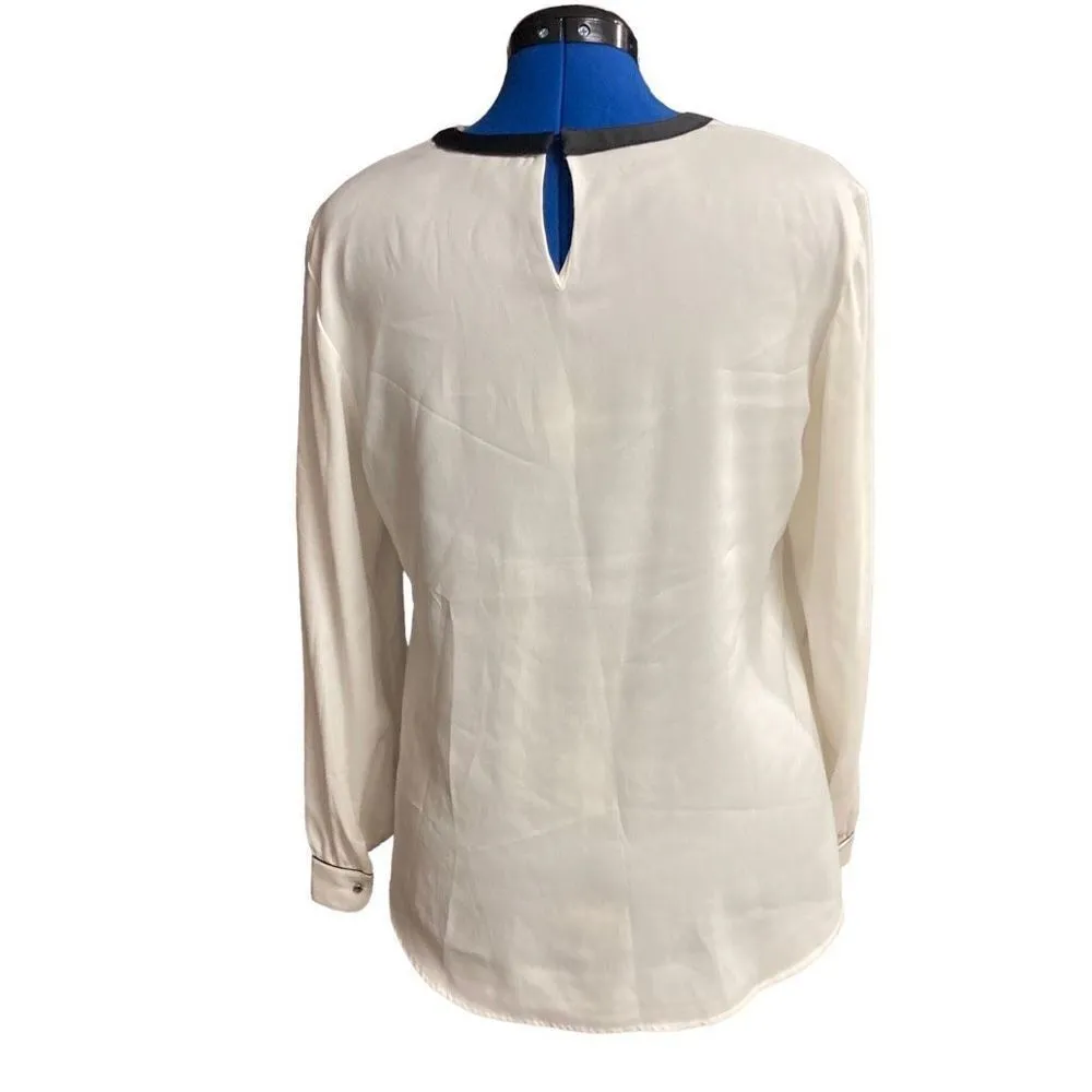 ANN TAYLOR Women’s White Long Sleeve Top Size Large‎ - Image 3