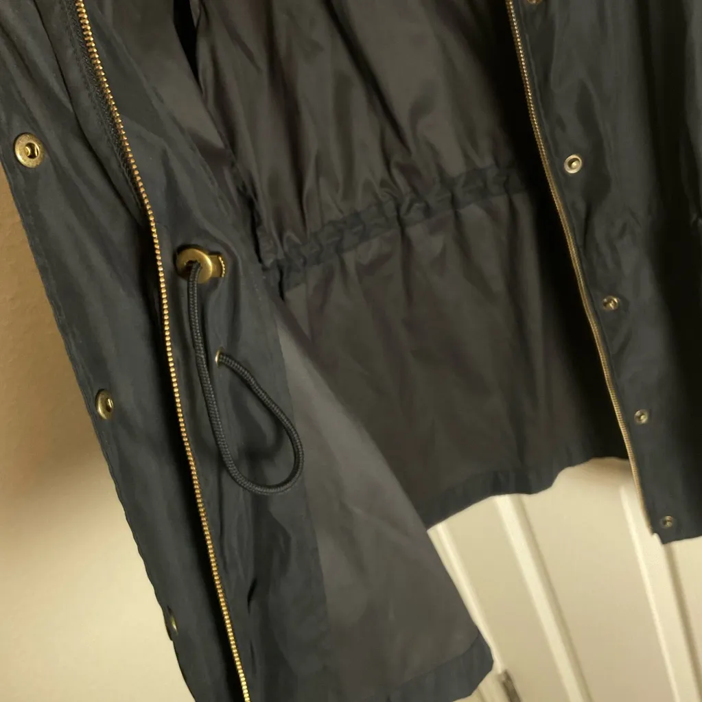 Nordstrom Cinched Waist Hooded Water Resistant Raincoat size LP - Image 6