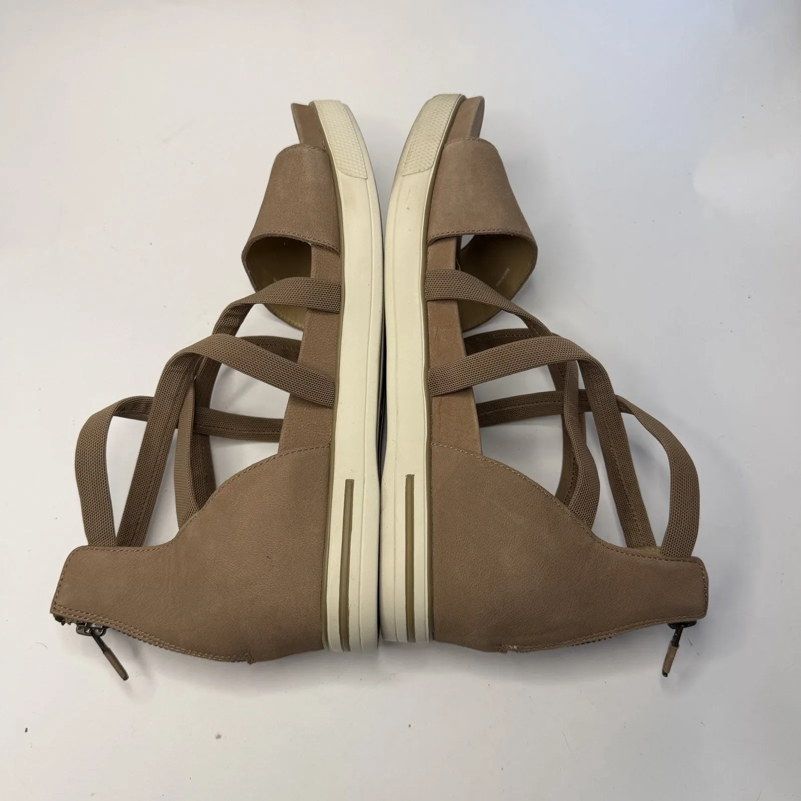 Eileen Fisher Womens 10 Sandals Mesh Strappy Back Zip Summer Shoe Classic Chic - Image 10