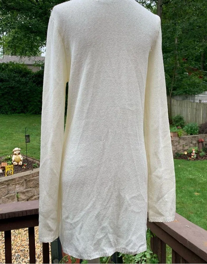 Lovers and + FRIENDS women's S Small sweater ivory Delicate cardigan Revolve - Image 4