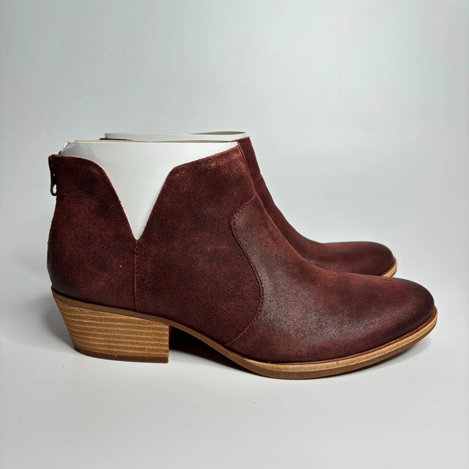 Kork-Ease Skye Leather Ankle Boot in Dark Red Brick Distressed - Image 6