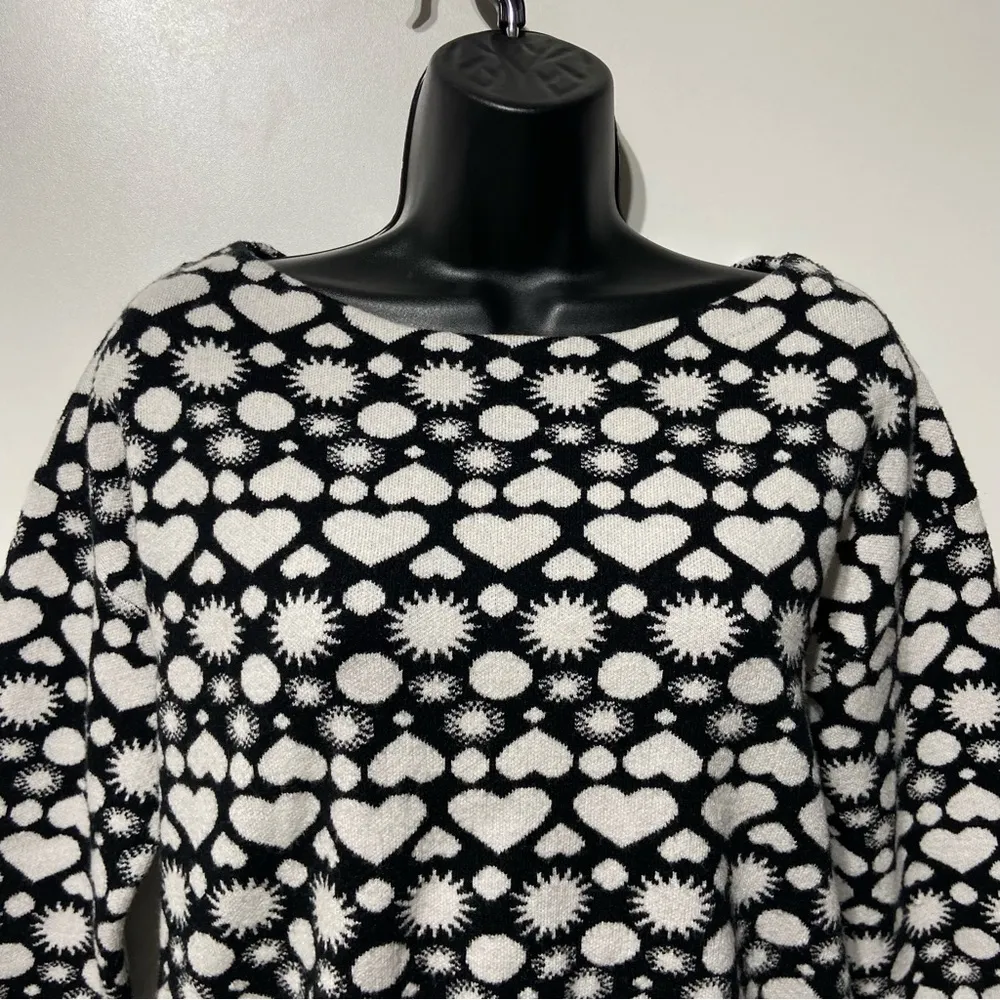 Maeve Anthropologie Sunshine in my Heart Cozy Sweater Size XS Black White Sun - Image 4
