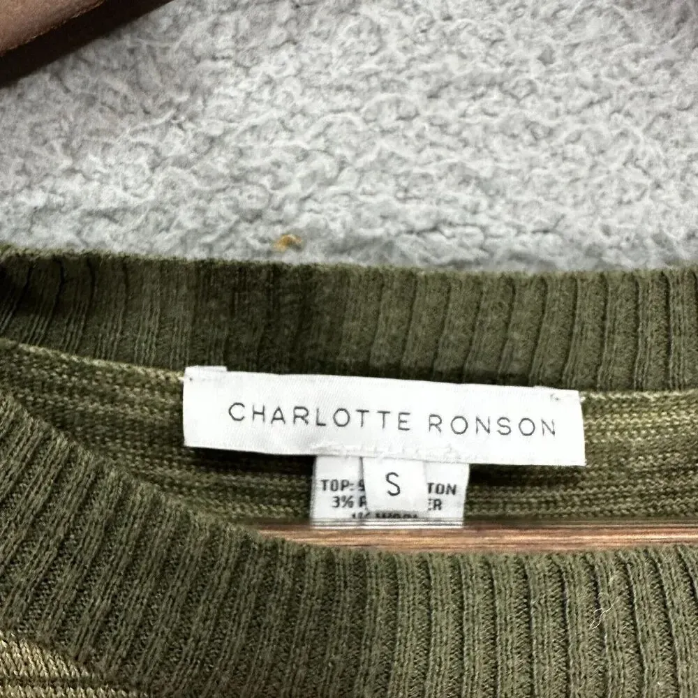 Charlotte Ronson A Line‎ Tweed Dress Womens Small Green Dark Academia Earthy - Image 3