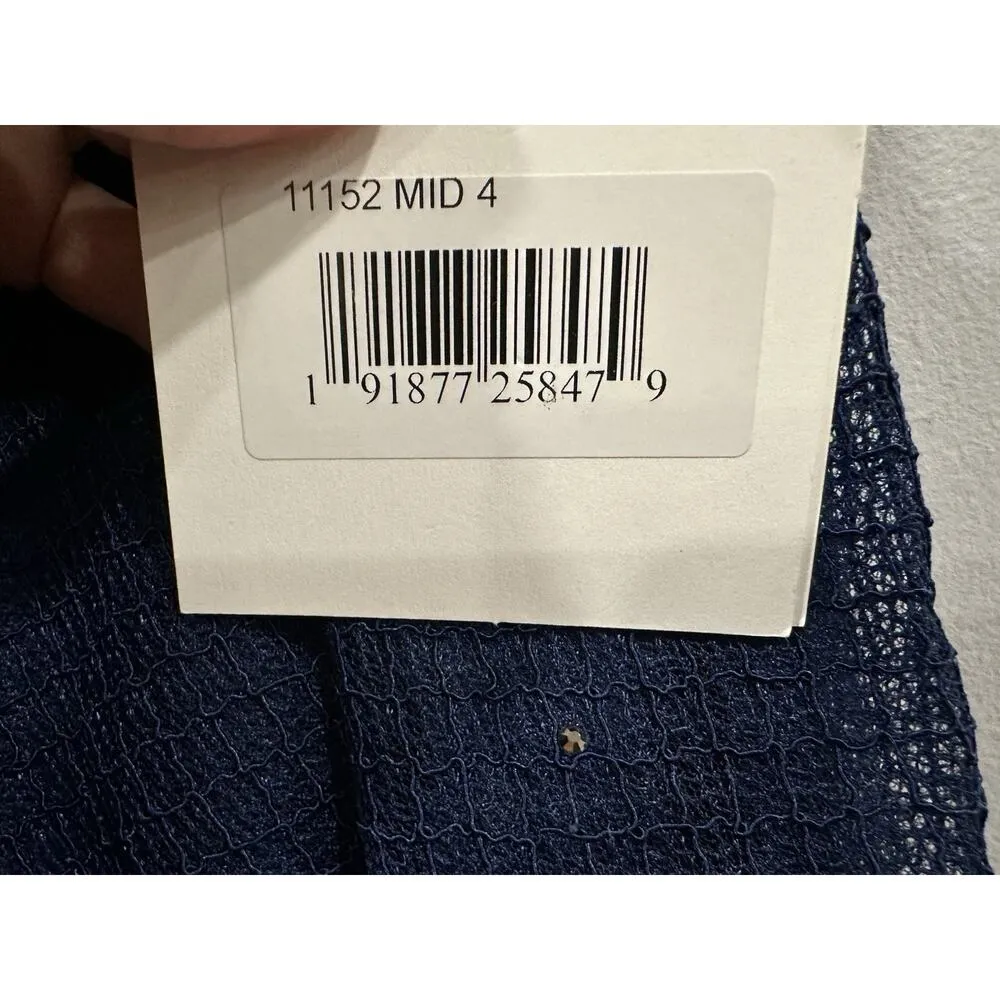 Mac Duggal 11152 Navy Floral Applique A-Line Evening Gown Sz 4 NEW - Image 7