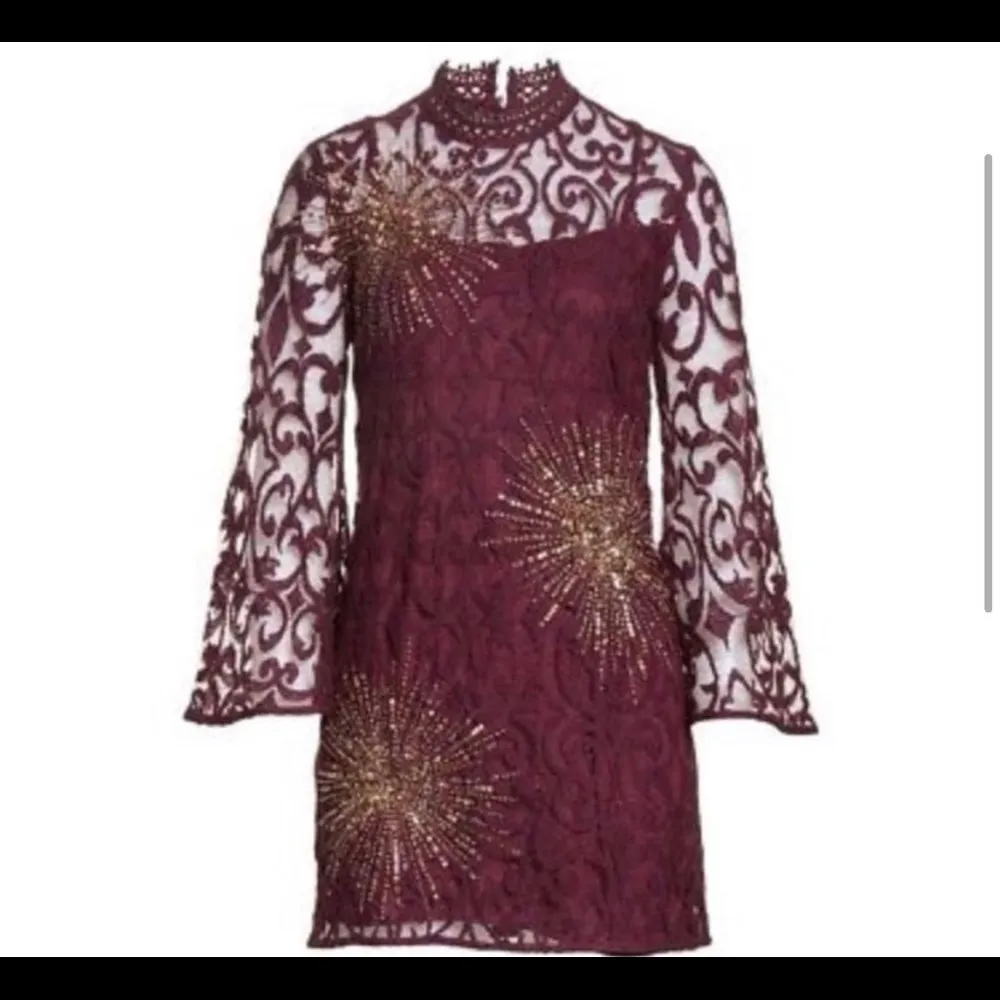 NEW Free People North Star Mini Dress Plum Lace Sz 2 -810 - Image 7