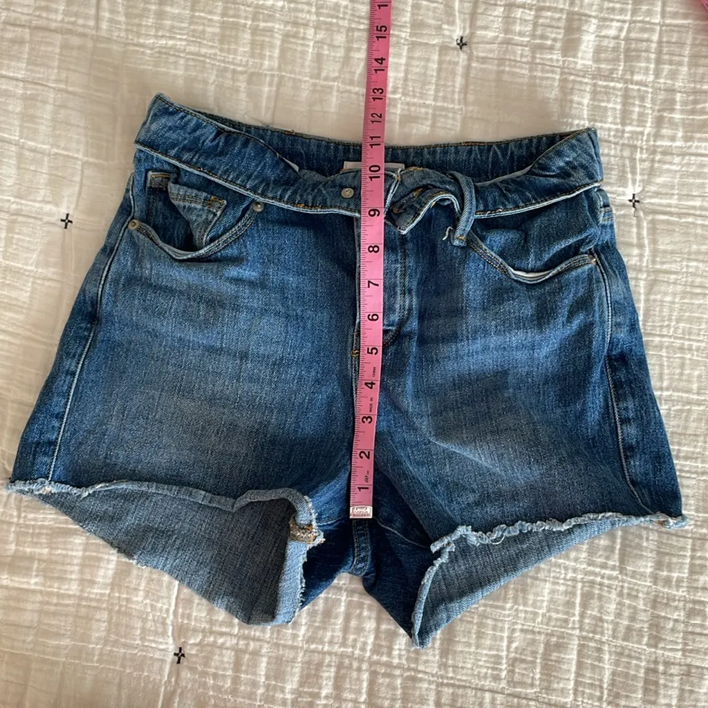 GOOD AMERICAN The Cutoff Foldover High Waist Denim Shorts Size 4 / 27 - Image 11