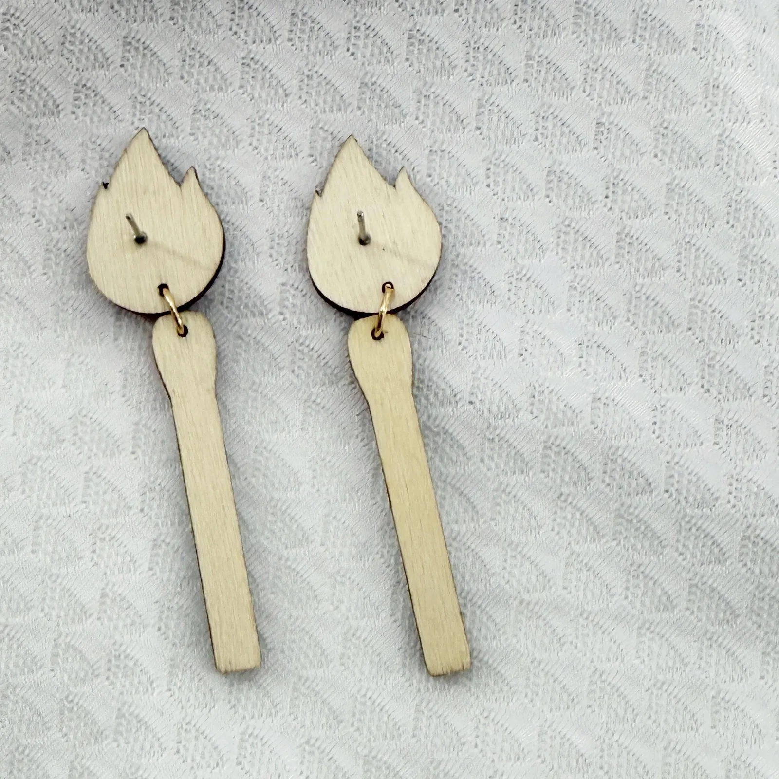 Flame Earrings: Lit Matchstick Dangle Earrings - Image 4