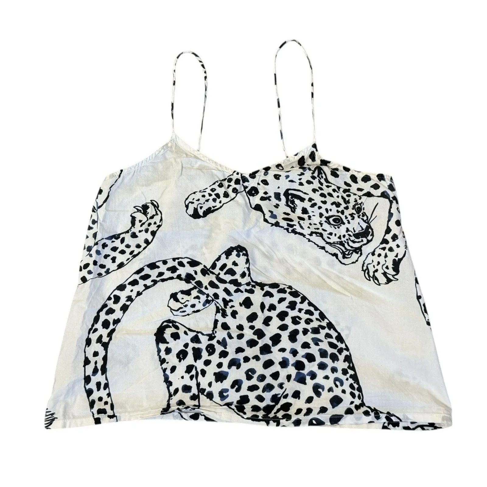 DESMOND & DEMPSEY The Jag Cream Cami Tank Top V Neck Organic Cotton Size XS - Image 3