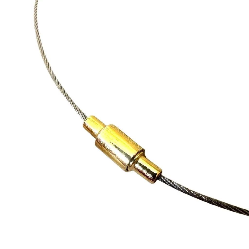 Gold Tone Crystal Bezel Cable Choker Necklace - Image 4