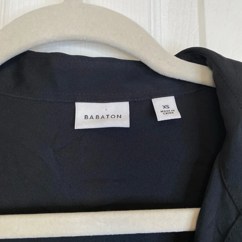 ARITZIA Babaton Collaborate Satin Mini Shirt Dress Black Size XS Office Siren - Image 6