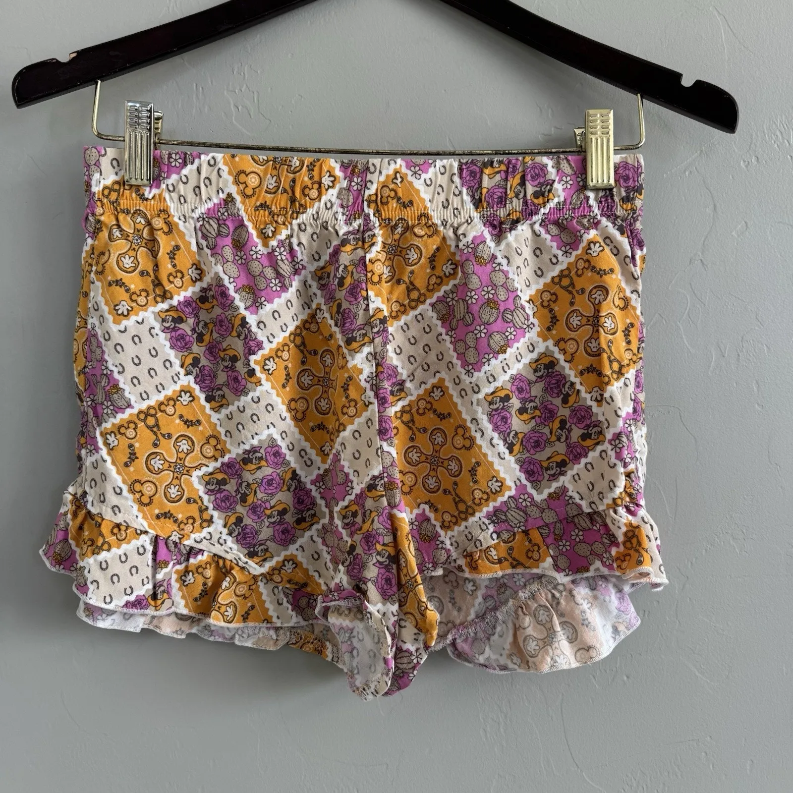 Disney Sleepwear Western Mickey Mouse Womans Pajama Shorts Size XS Cowboy Hat - Image 5