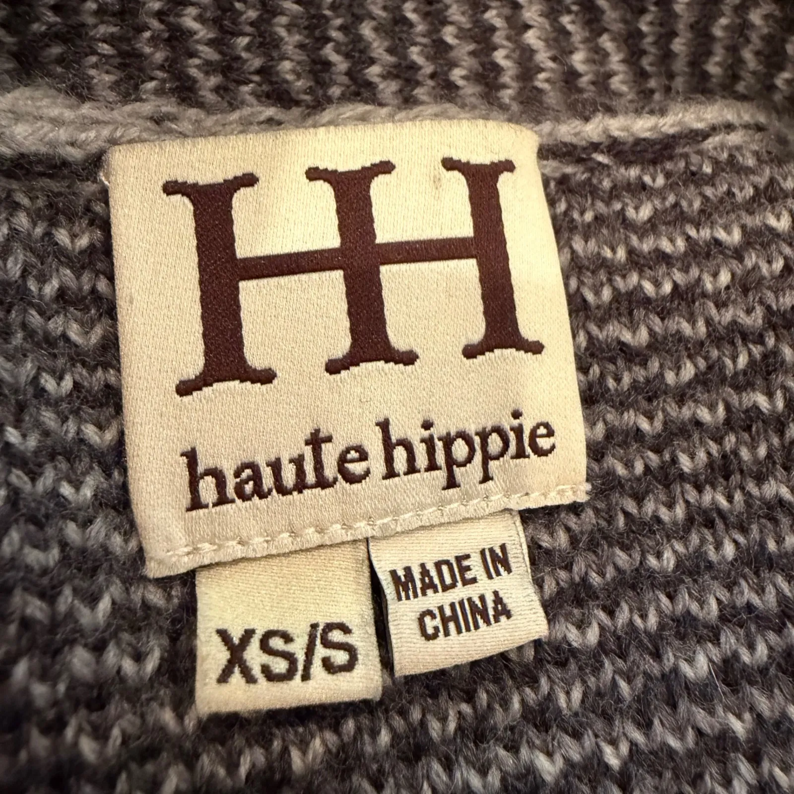 Haute Hippie Southwest Poncho Women's XS/S Gray 100% Wool Western Boho Retro Y2K - Image 4