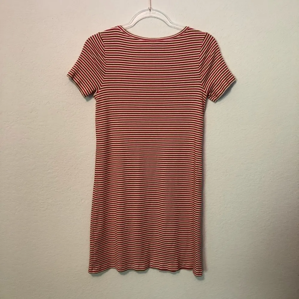 Madewell Swingy Tee Dress in Stripe Stretchy Ribbed A-Line Striped XS - Image 3