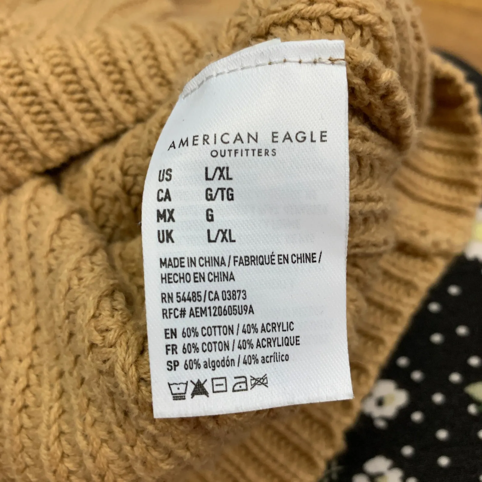 American Eagle‎ Oversized Knit Turtleneck Sweater Womens Size XL Rolled Cuffs - Image 5