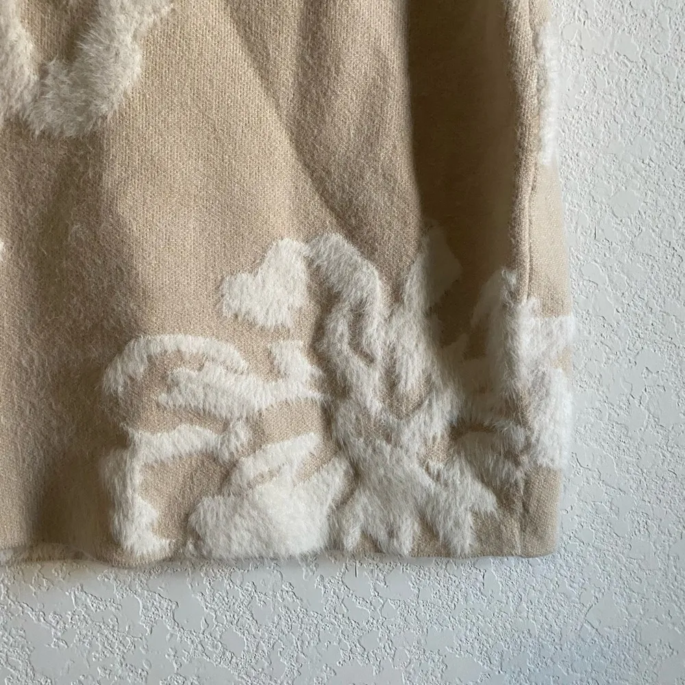 Anthropologie Sweater Cream & White Floral Soft Mini Skirt Coquette Set Size S - Image 10