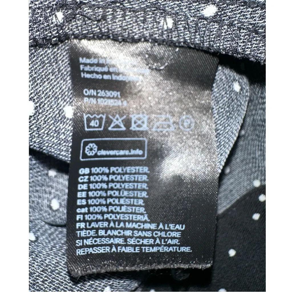 H&M Polka Dot Dress Long Sleeve Black and White Size S - Shift Mini Style - Image 4