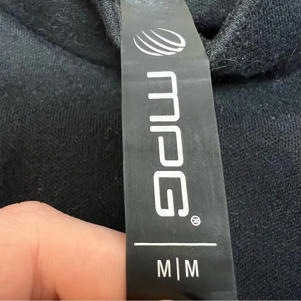 MPG Black Mock Neck Pullover Sweatshirt Athleisure Minimalist Layering Medium - Image 6