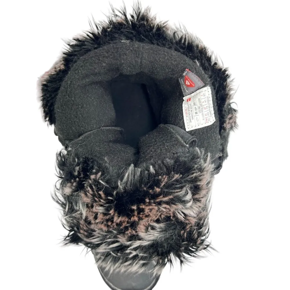 The North Face Black Nuptse Purna Suede Leather Faux Fur Boots - Image 15