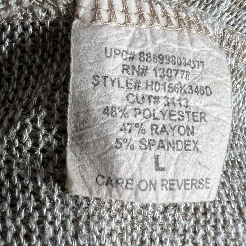 About A Girl Womens Knit Cardigan Sweater Open Front Pockets Lightweight Tan Lar - Image 7