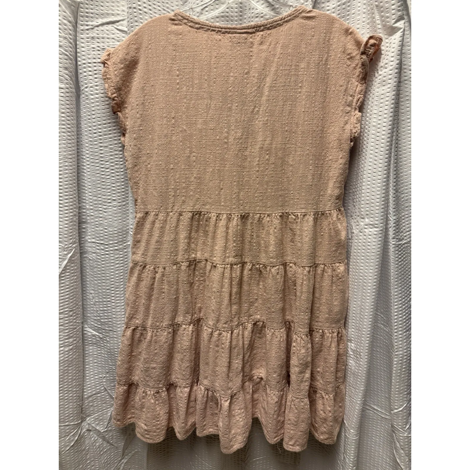 Knox Rose Women's Floral Embroidered Dress Size M Dusty Blush Gauzy Tiered Boho - Image 9