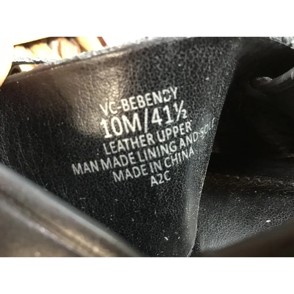 Vince Camuto Bebendy Women's 10 M Black Leather Back Strap Block Heel Sandal - Image 9