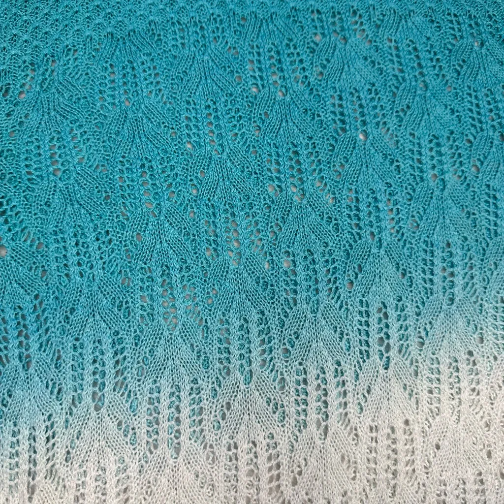 Willi Smith Ombré Open Knit Sweater in Blue/White Size XL 3/4 Sleeve - Image 7