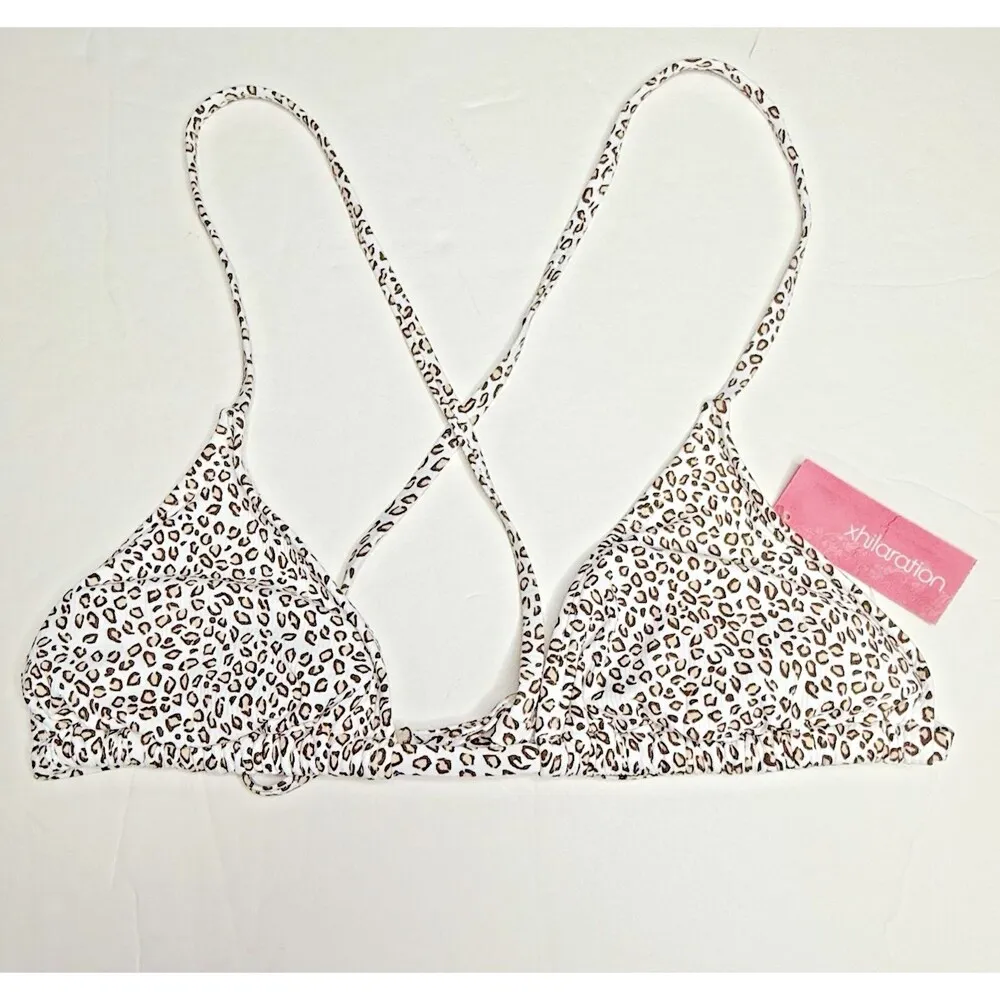 Xhilaration Junior's Ribbed Leopard Animal Print Bikini Swim Top L  (8-10) New! - Image 11