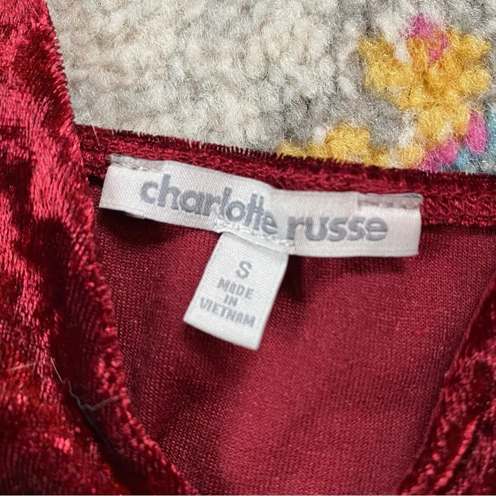 Vintage Y2K Charlotte Russe Crushed Velvet Spaghetti Strap Mini Dress Size S - Image 4