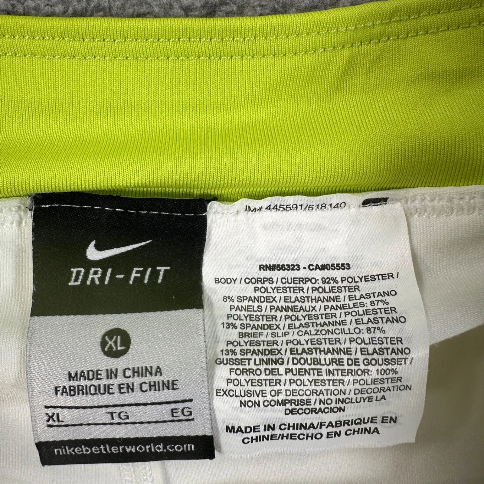 Nike Dri-Fit Tennis Skort Women's X-Large White Green Elastic Waist Pickleball - Image 3