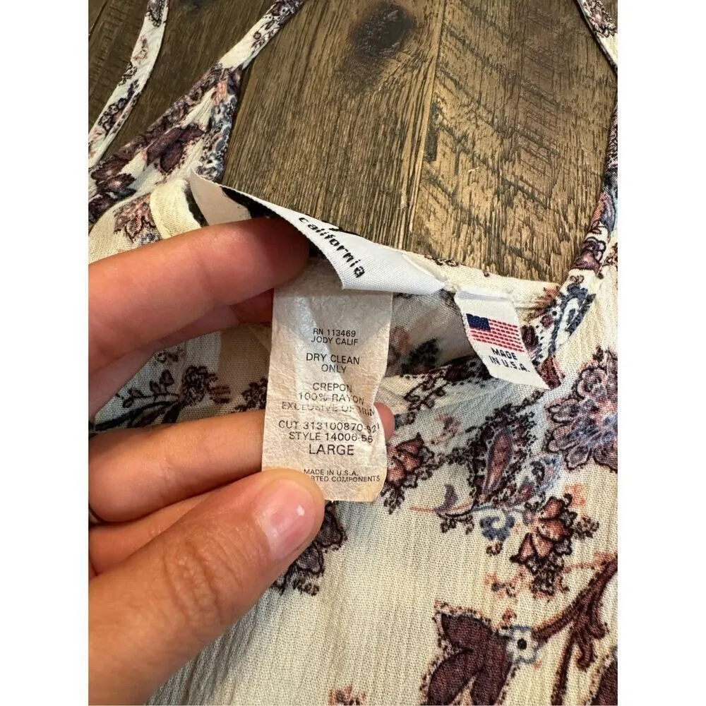 Jody California made in USA Cami dress size large flowy - Image 4