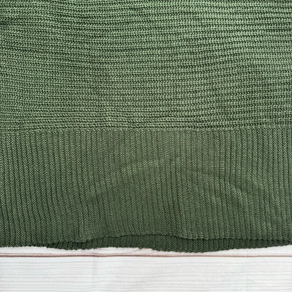 Madison + Hudson Olive Army Green V neck Strappy Back Sweater Cottagecore NEW Size M - Image 5